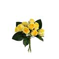 FIORE BOUQUET ROSE 9 FIORI 30 CM COLORE GIALLO