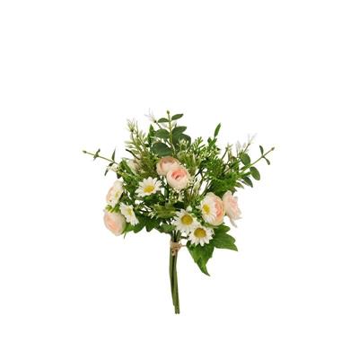 FIORE BOUQUET RANUNCOLO 5 FIORI 35 CM COLORE ROSA