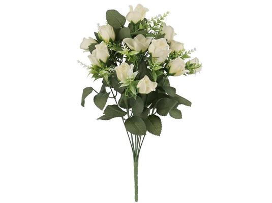 FIORE BOUQUET ROSE 10FIORI 42CM COLORE BIANCO