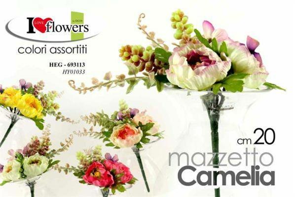 FIORE MAZZETTO CAMELIA 20CM COLORI ASS.