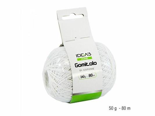 GOMITOLO COTONE BIANCO 50GR 80MT