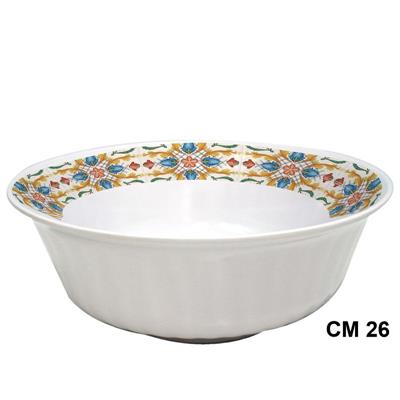 INSALATIERA COSTOLATA MELAMINA 26 CM DECORO CALTAGIRONE