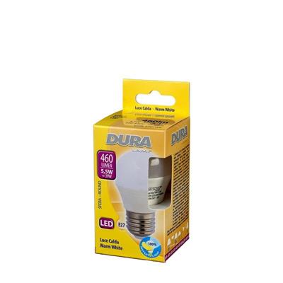 LAMPADINA SFERA E27 5,5W 230V 3000K OPALE