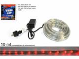 LUCI TUBO LED 10MT 3VIE COLORE ROSSO USO INTERNO/ESTERNO