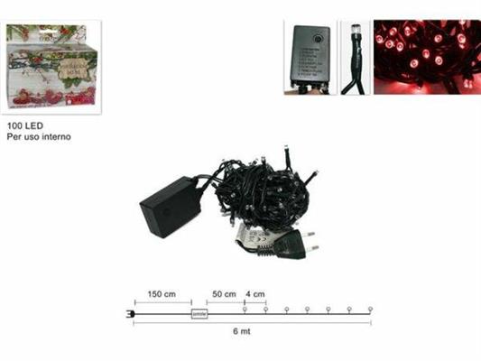 LUCI MINILUCCIOLE 100LED COLORE ROSSO USO INTERNO