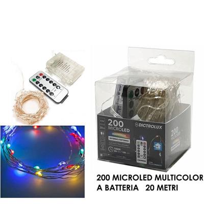 LUCI CATENA 200 MICROLED A BATTERIA INT / EST MULTICOLOR