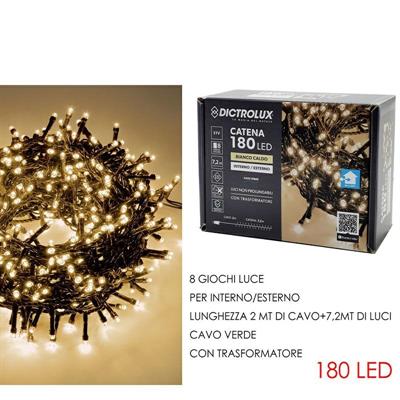 LUCI 180 LED BIANCO CALDO PER ESTERNO PROGRAMMABILE