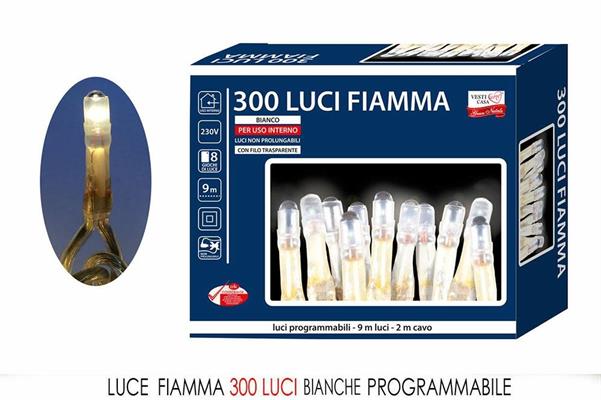 LUCI FIAMMA BIANCHE 300LUCI