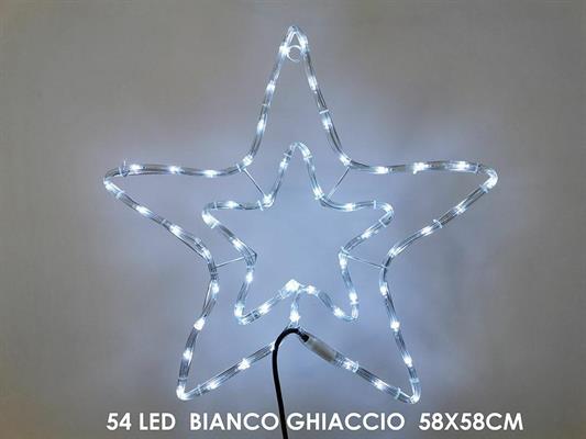 LUCI 2 STELLE C/54 LED BIANCO 58X58CM