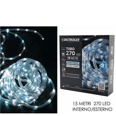 LUCI TUBO LED 15 MT PROGRAMMABILE GHIACCIO