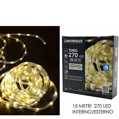 LUCI TUBO LED 15 MT PROGRAMMABILE BIANCO CALDO