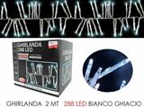 LUCI GHIRLANDA 2MT 288LED BIANCO GHIACCIO