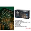 LUCI TENDA 200 LED 2 X 1,5 MT INTERNO / ESTERNO BIANCO CALDO