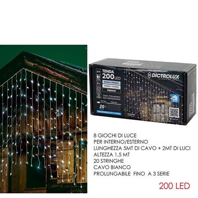 LUCI TENDA 200 LED 2 X 1,5 MT INTERNO/ ESTERNO BIANCO FREDDO