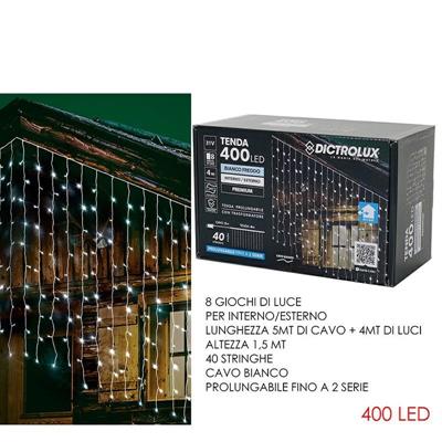 LUCI TENDA 400 LED 4 X 1,5 MT INTERNO /ESTERNO BIANCO FREDDO