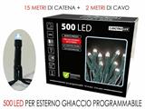 LUCI 500LED BIANCO GHIACCIO PER ESTERNO