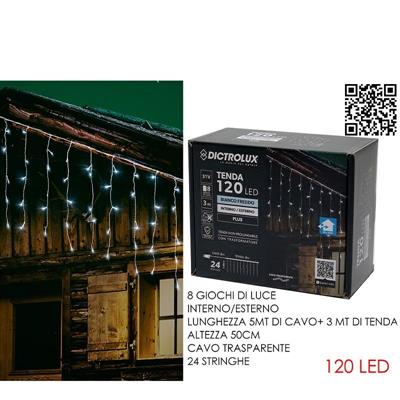 LUCI TENDA 3 MT X 50 CM 120LED GHIACCIO