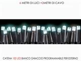 LUCI CATENA 100LED BIANCO GHIACCIO