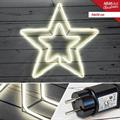 LUCI DOPPIA STELLA NEON LED 54X54CM ESTERNO COLORE BIANCO