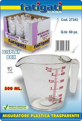 MISURATORE PLASTICA TRASP. 500ML