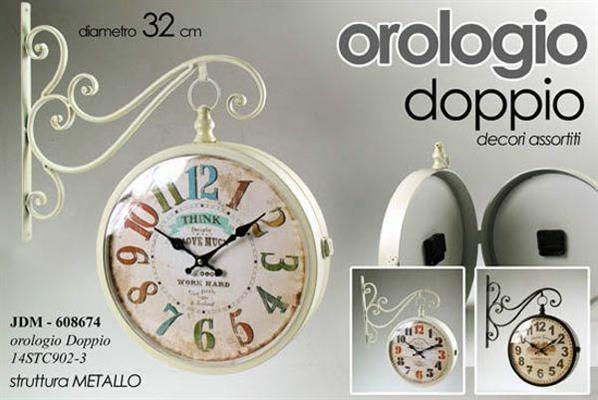 OROLOGIO PENDOLO DOPPIO 32CM COLORI ASS.