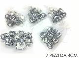 PALLINE SET 7PZ 4CM BIANCO/SILVER