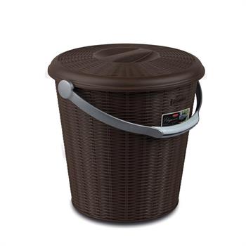 PATTUMIERA ELEGANCE 10LT CON COPERCHIO COLORE MOKA