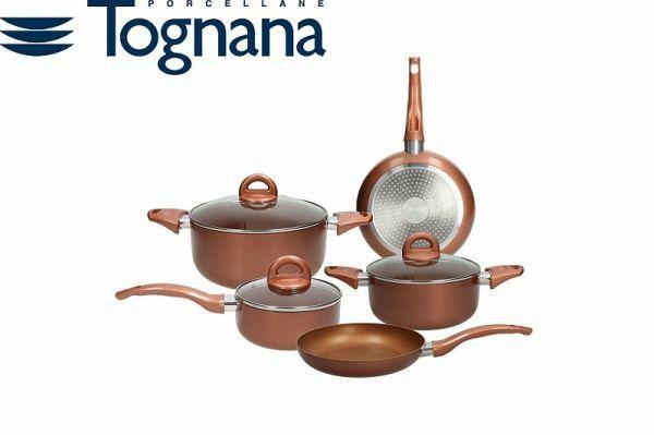 PENTOLA BATTERIA 8PZ GRANCUCINA COPPER & CHARCOAL COLORE RAM