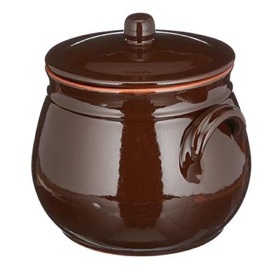 PENTOLA TERRACOTTA BOMBATA CON COPERCHIO 18 CM BRUNELLA