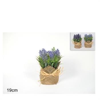 PIANTA LAVANDA IN JUTA 19 CM 2 COLORI ASS