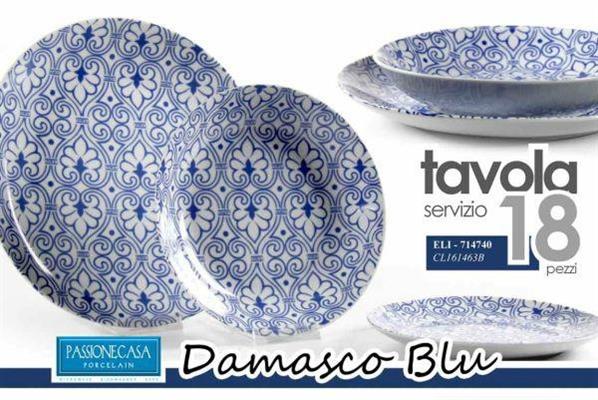 PIATTO SERVIZIO 18PZ COUPE DAMASCO BLU