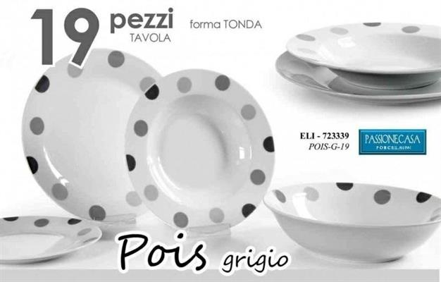 PIATTI SERVIZIO 19PZ DECORO POIS GRIGIO